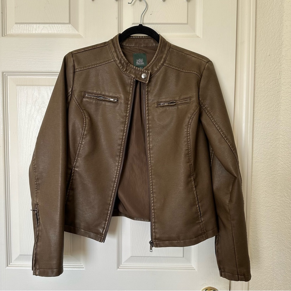Wild Fable Brown Racing Jacket